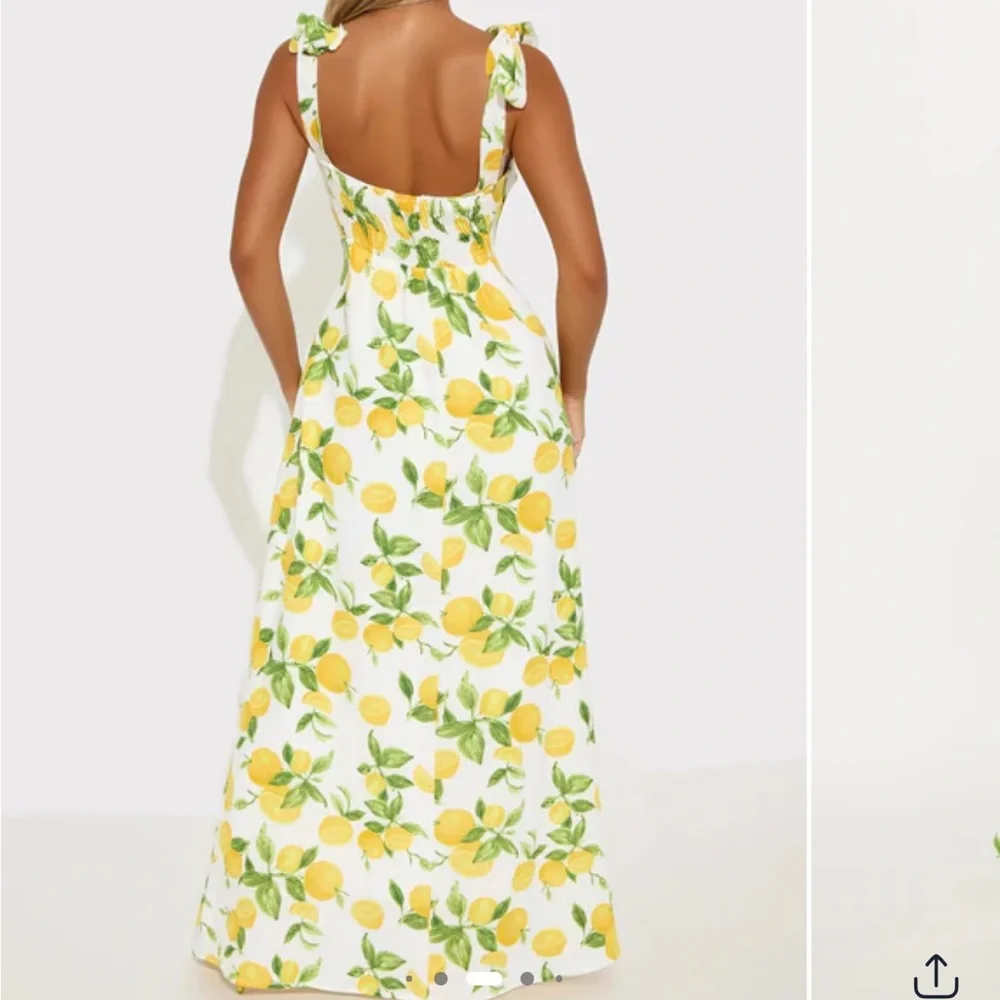 Fashion Nova Yellow and Green Halter Sundress Maxi - Picture 2 of 3